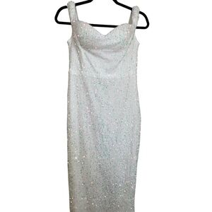 Elegant White Sequin Dress